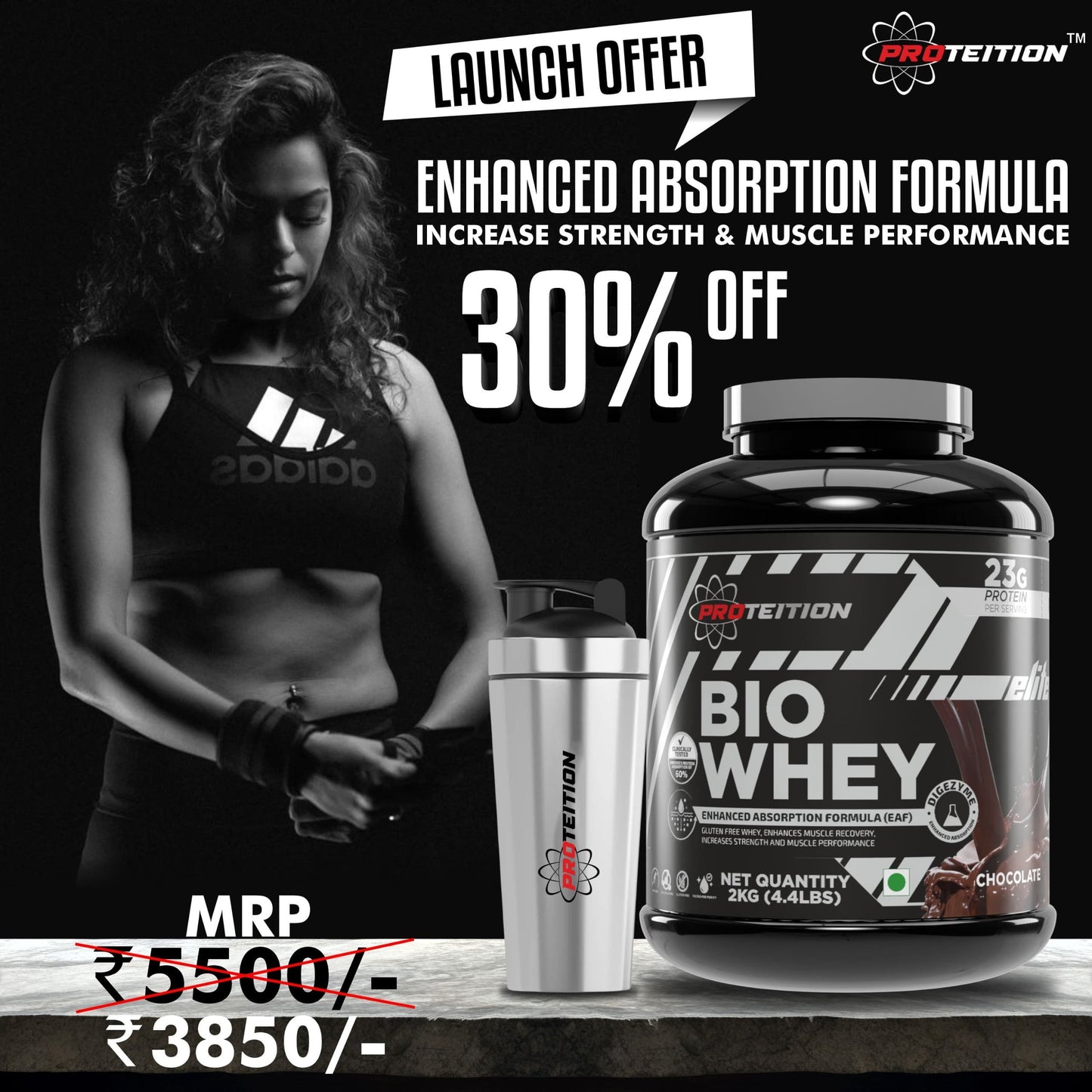 Proteition Bio Whey Chocolate with FREE SHAKER