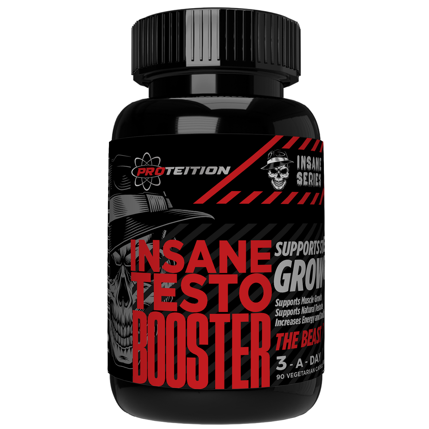Insane Testo Booster – Natural Testosterone Support & Muscle Growth Formula | 90 Veg Capsules
