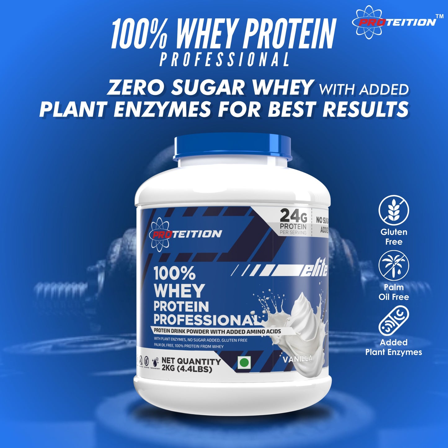 Proteition Elite 100% Whey Protein Professional with FREE SHAKER